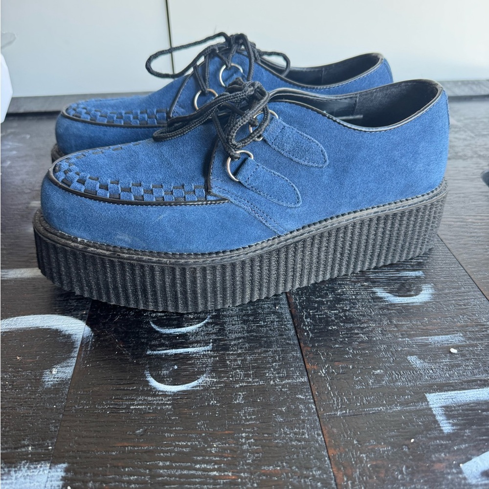 Demonia Platform Blue Suede Creepers